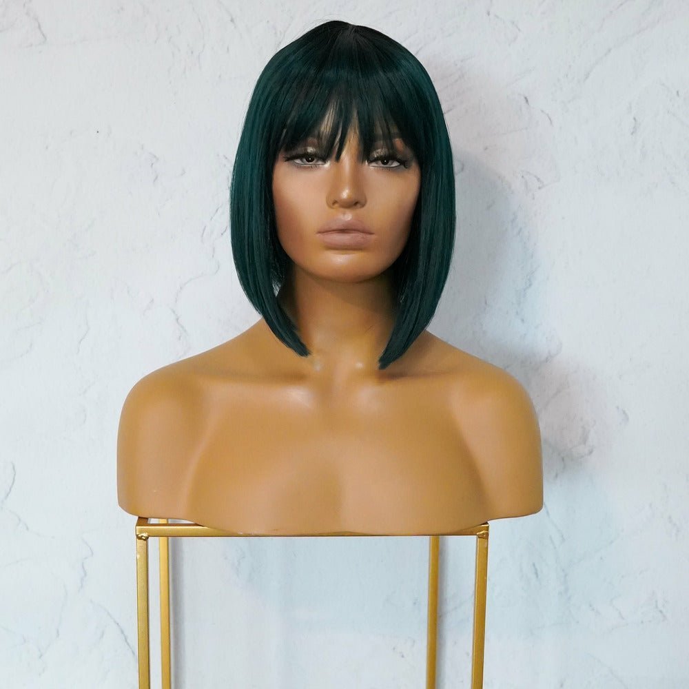 COURTNEY Teal Fringe Wig - Milk & Honey Wigs