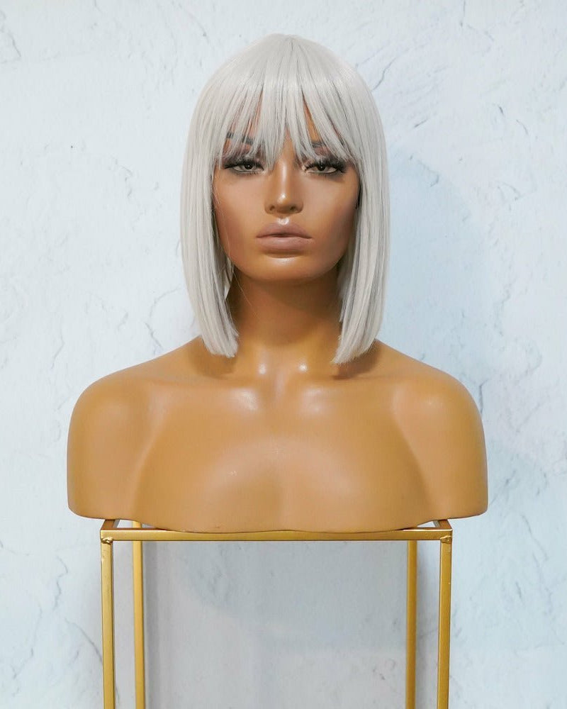 COURTNEY White Blonde Fringe Wig - Milk & Honey Wigs