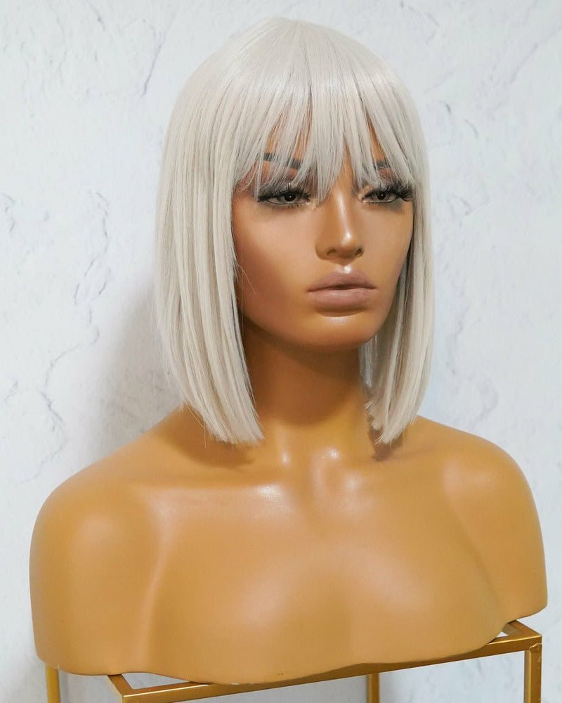 COURTNEY White Blonde Fringe Wig - Milk & Honey Wigs