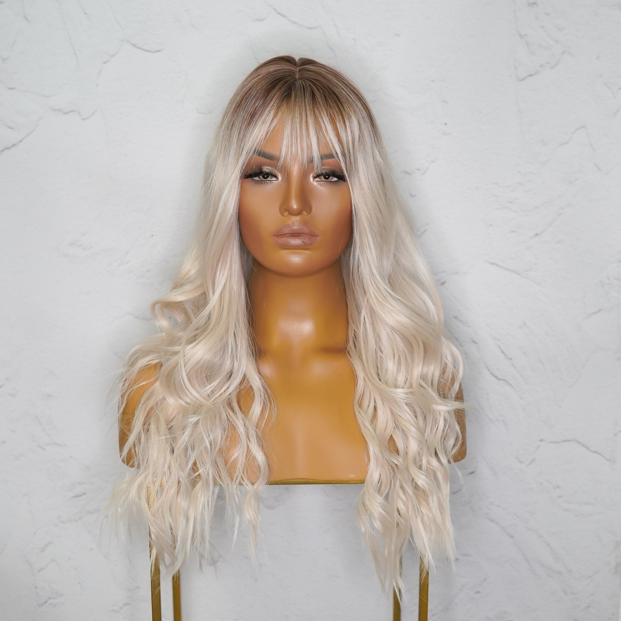 DAISY - Blonde Ombre - Fringe Wig | Blonde, 24 Inch, Fringe, Synthetic Hair | Milk & Honey Wigs