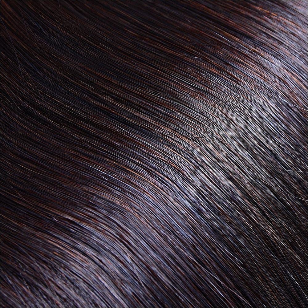 DARKEST BROWN (2) Human Hair Clip In - Milk & Honey Wigs