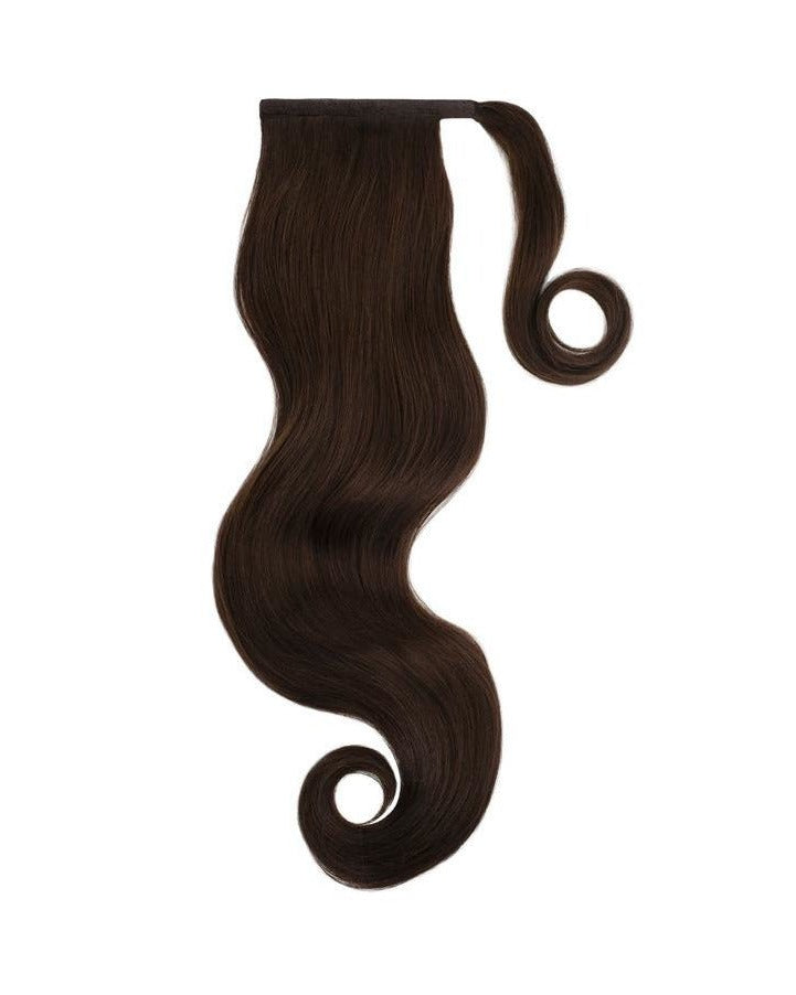 DARKEST BROWN Remy Human Hair Ponytail - Milk & Honey Wigs