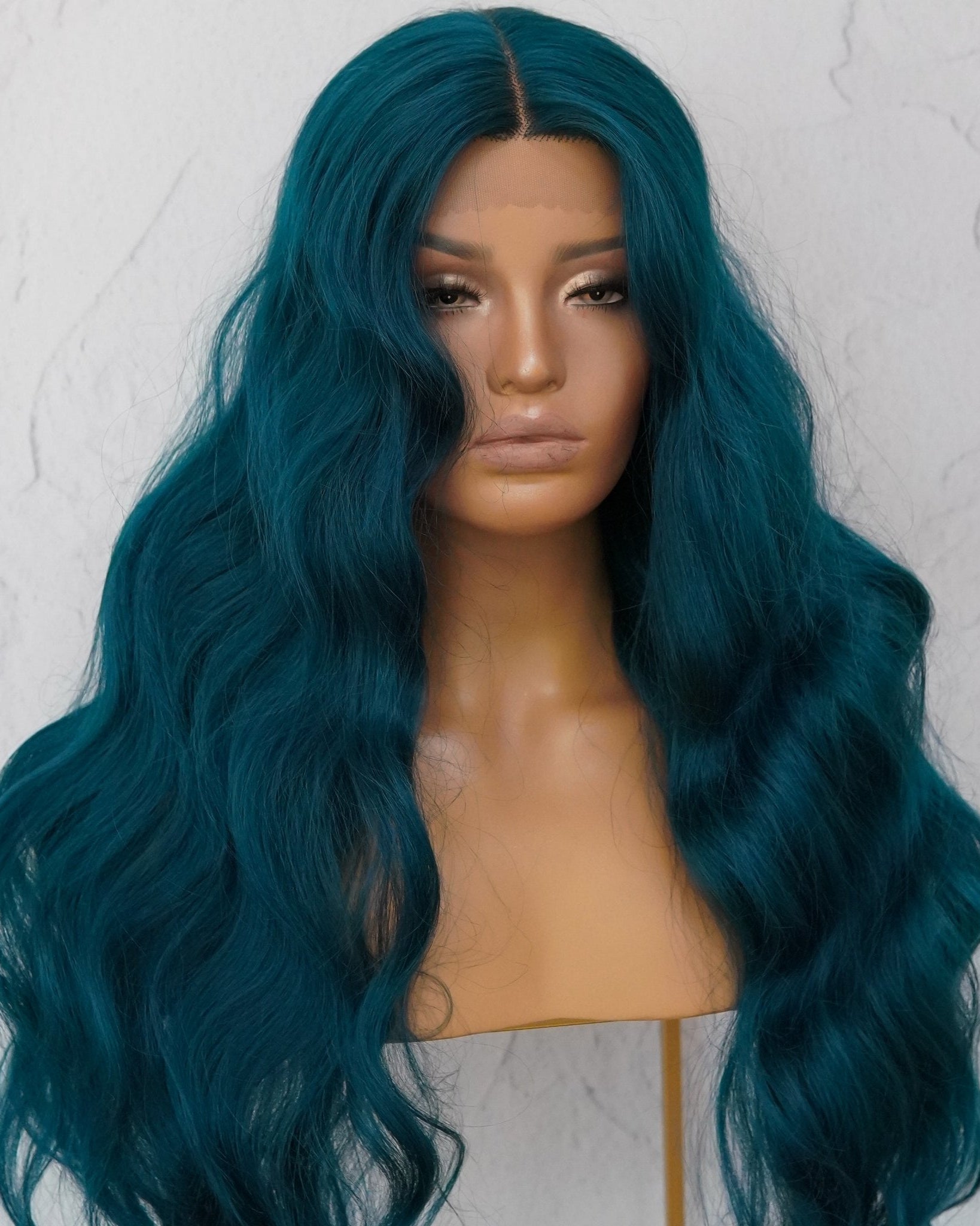 DELILAH Teal Blue 30" Lace Front Wig - Milk & Honey Wigs