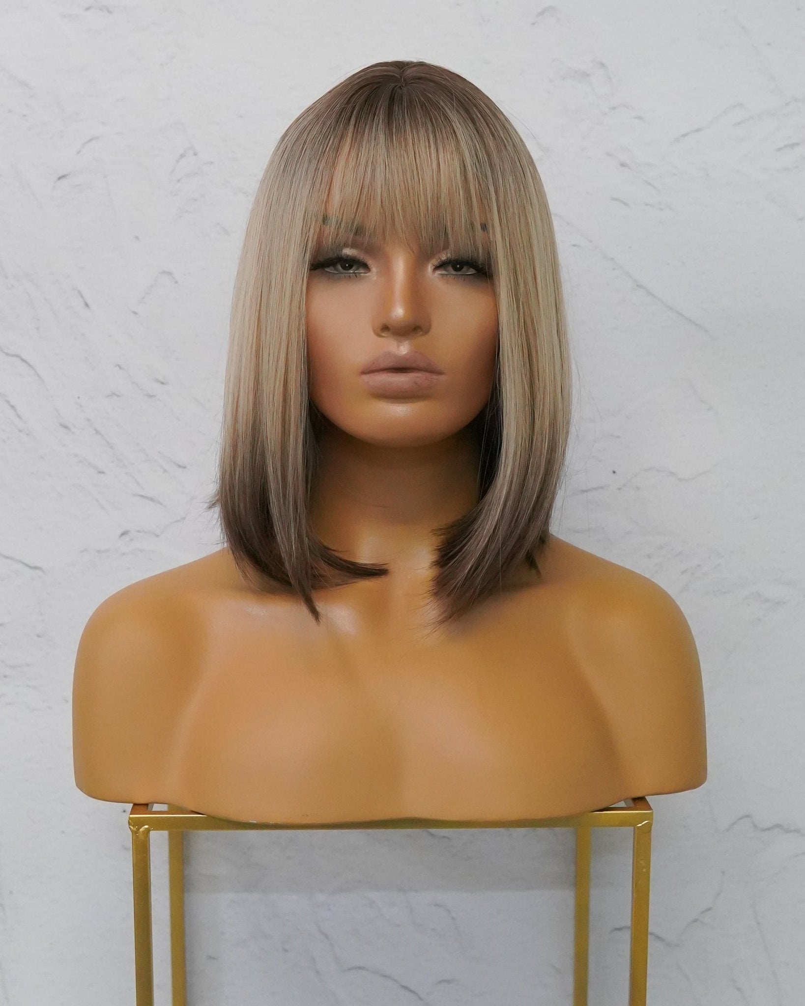 DENISE Ombre Brown Fringe Wig - Milk & Honey Wigs