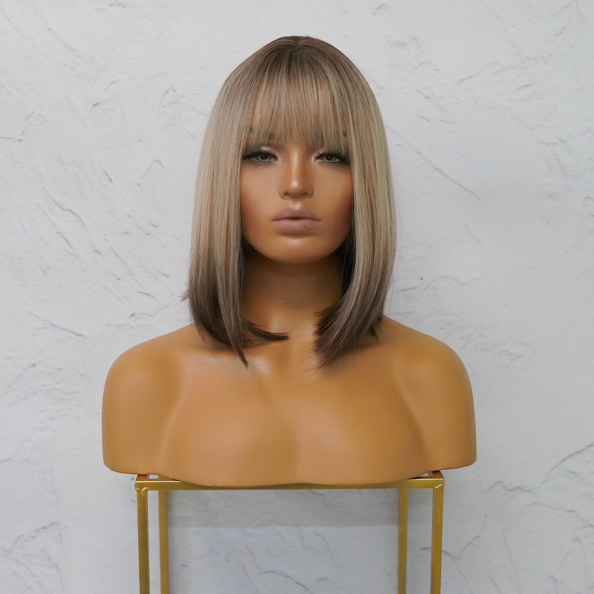 DENISE Ombre Brown Fringe Wig - Milk & Honey Wigs