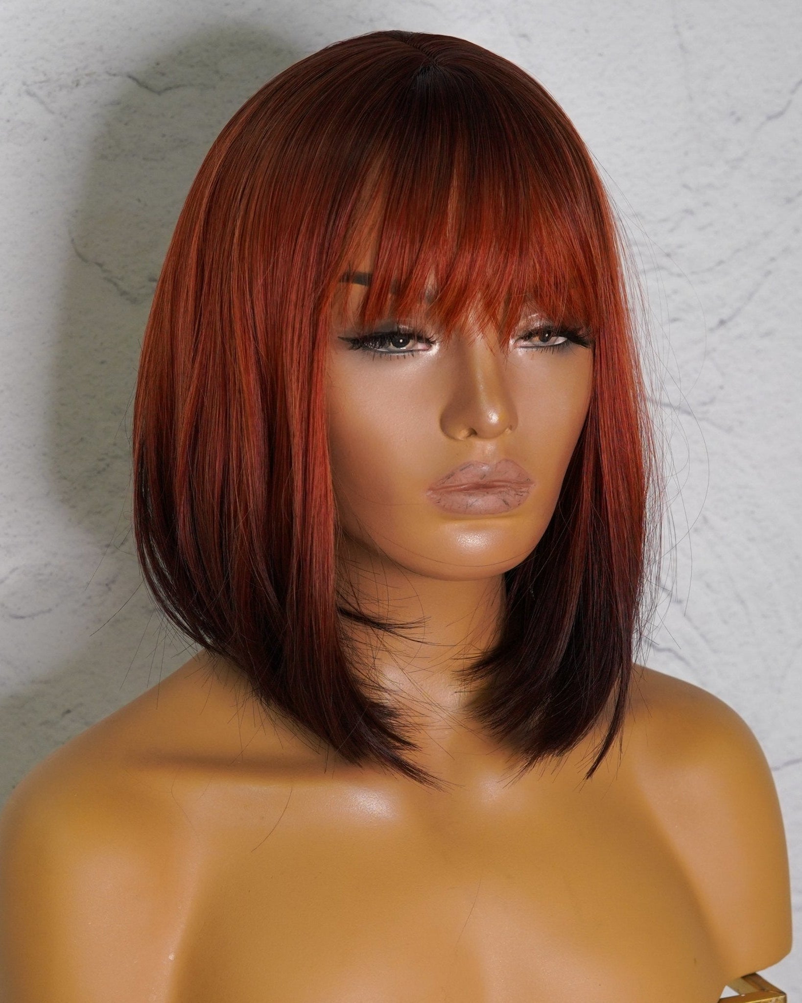 DENISE Ombre Red Fringe Wig - Milk & Honey Wigs