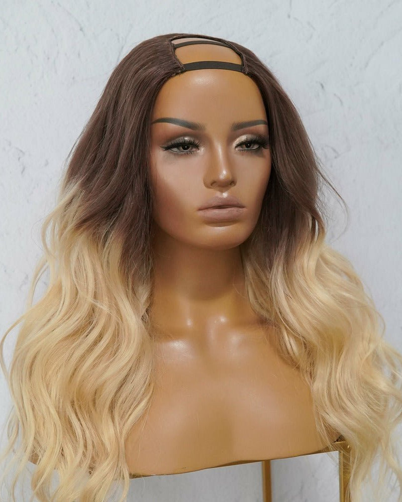 ELENA Ombre Blonde Human Hair U Part Wig - Milk & Honey Wigs