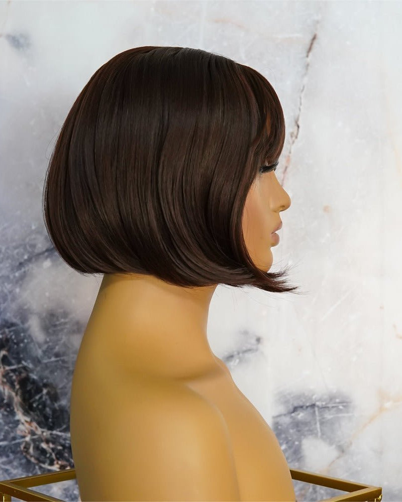 ELLE Dark Brown Fringe Wig - Milk & Honey Wigs