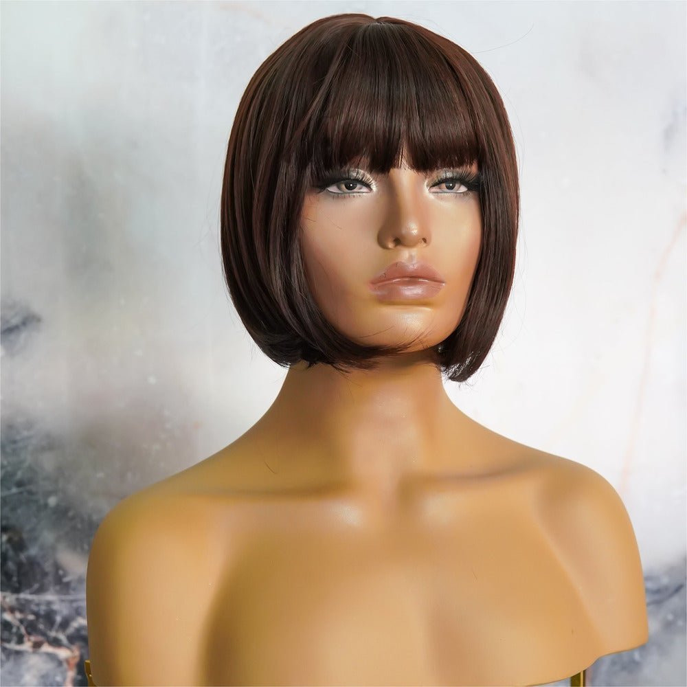 ELLE Dark Brown Fringe Wig - Milk & Honey Wigs