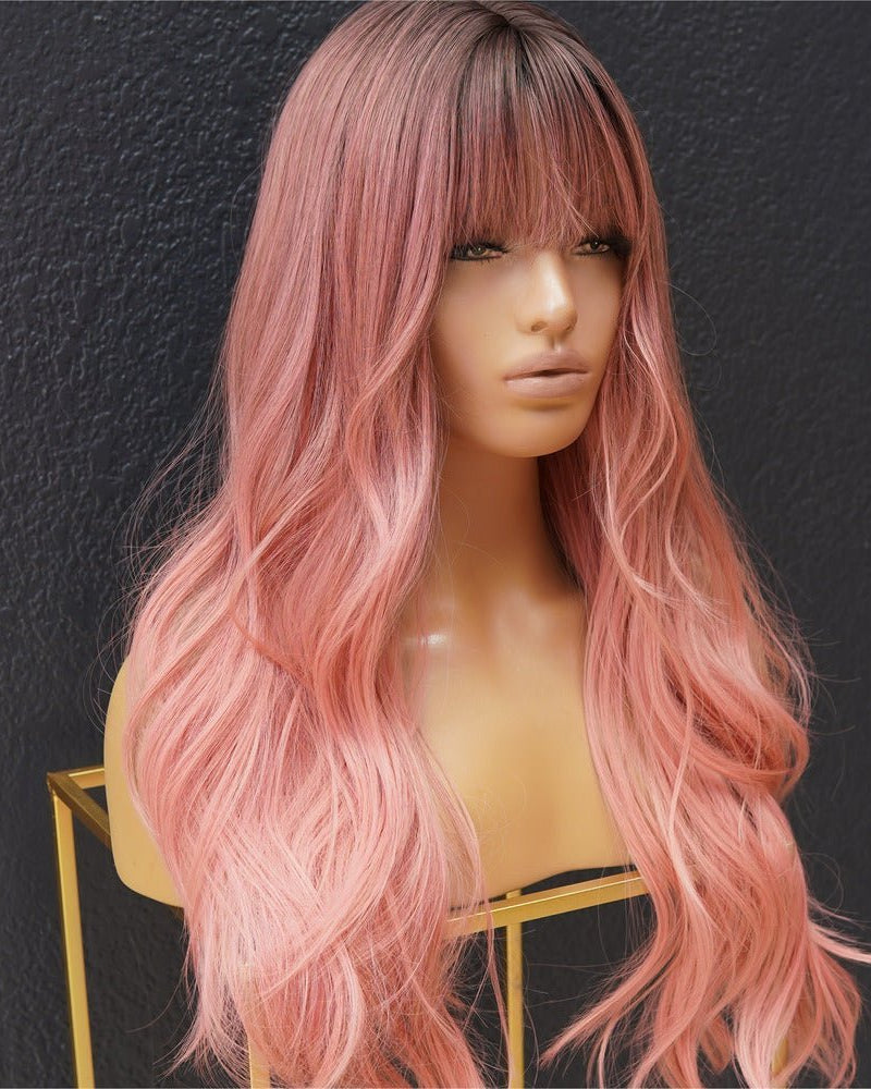 EVA Pink Ombre Fringe Wig - Milk & Honey Wigs