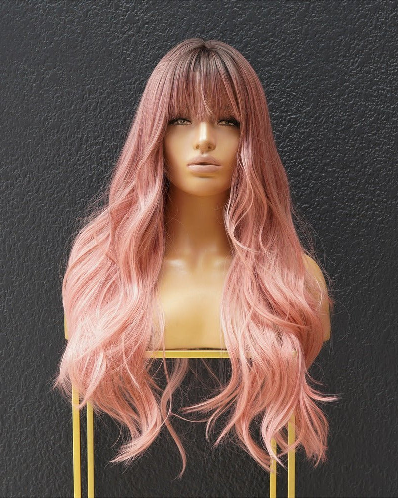 EVA Pink Ombre Fringe Wig - Milk & Honey Wigs