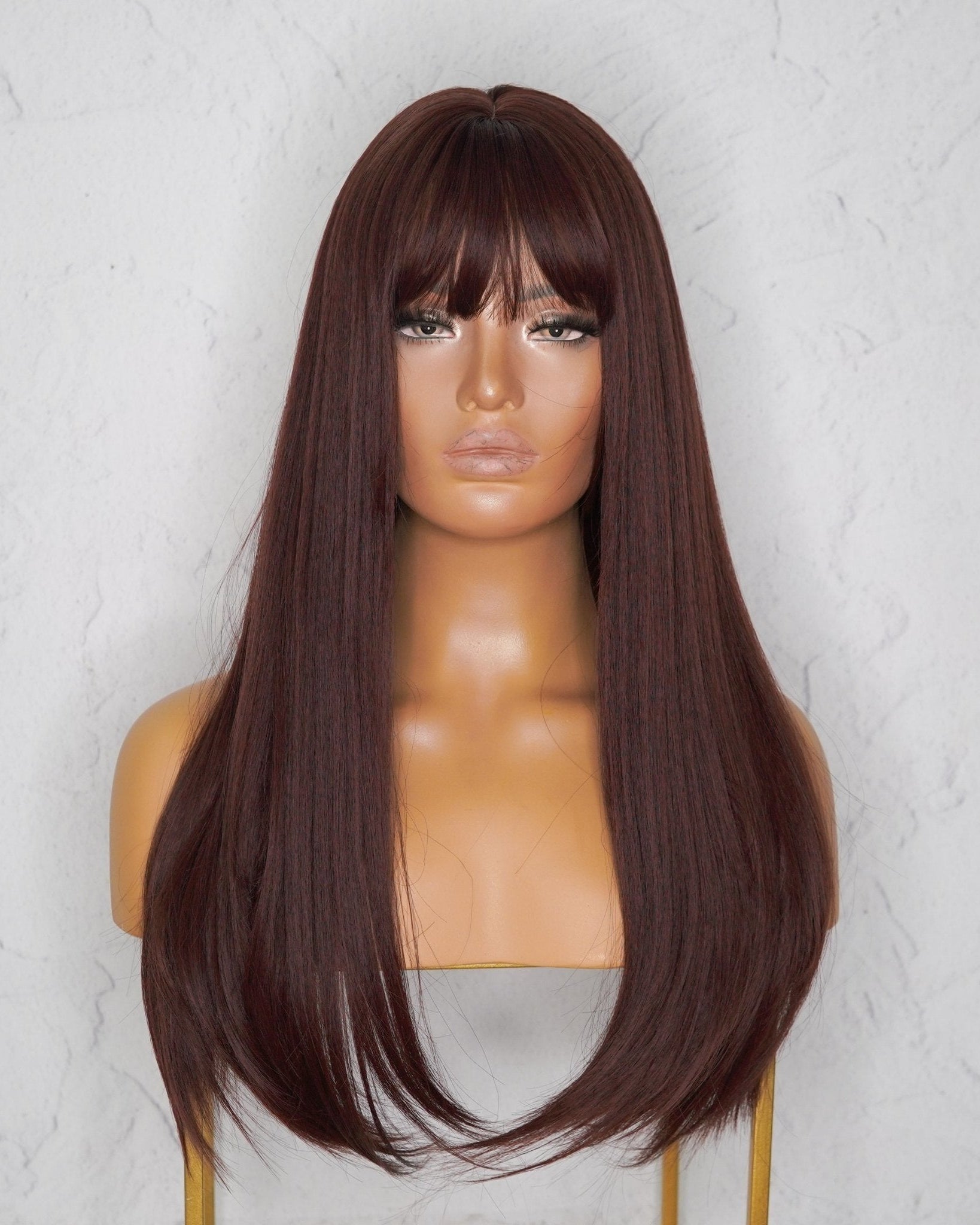 GEORGIE Brown 22" Fringe Wig - Milk & Honey Wigs
