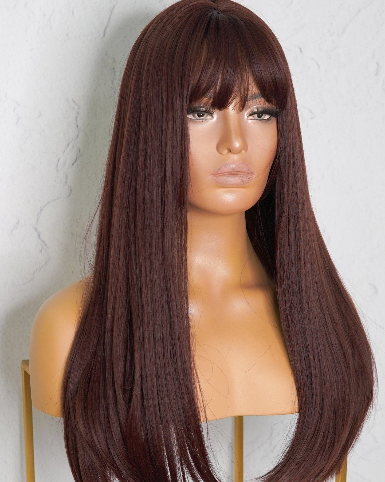 GEORGIE Brown 22" Fringe Wig - Milk & Honey Wigs