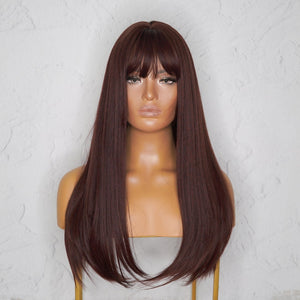 GEORGIE Brown 22" Fringe Wig - Milk & Honey
