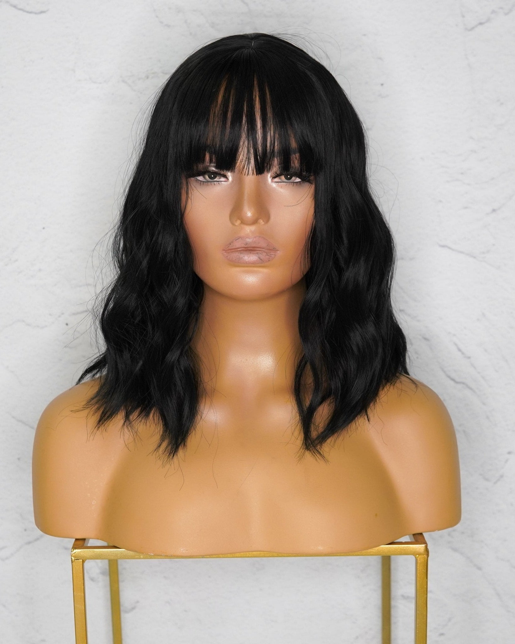 HAYLEY Black Bob Fringe Wig - Milk & Honey Wigs