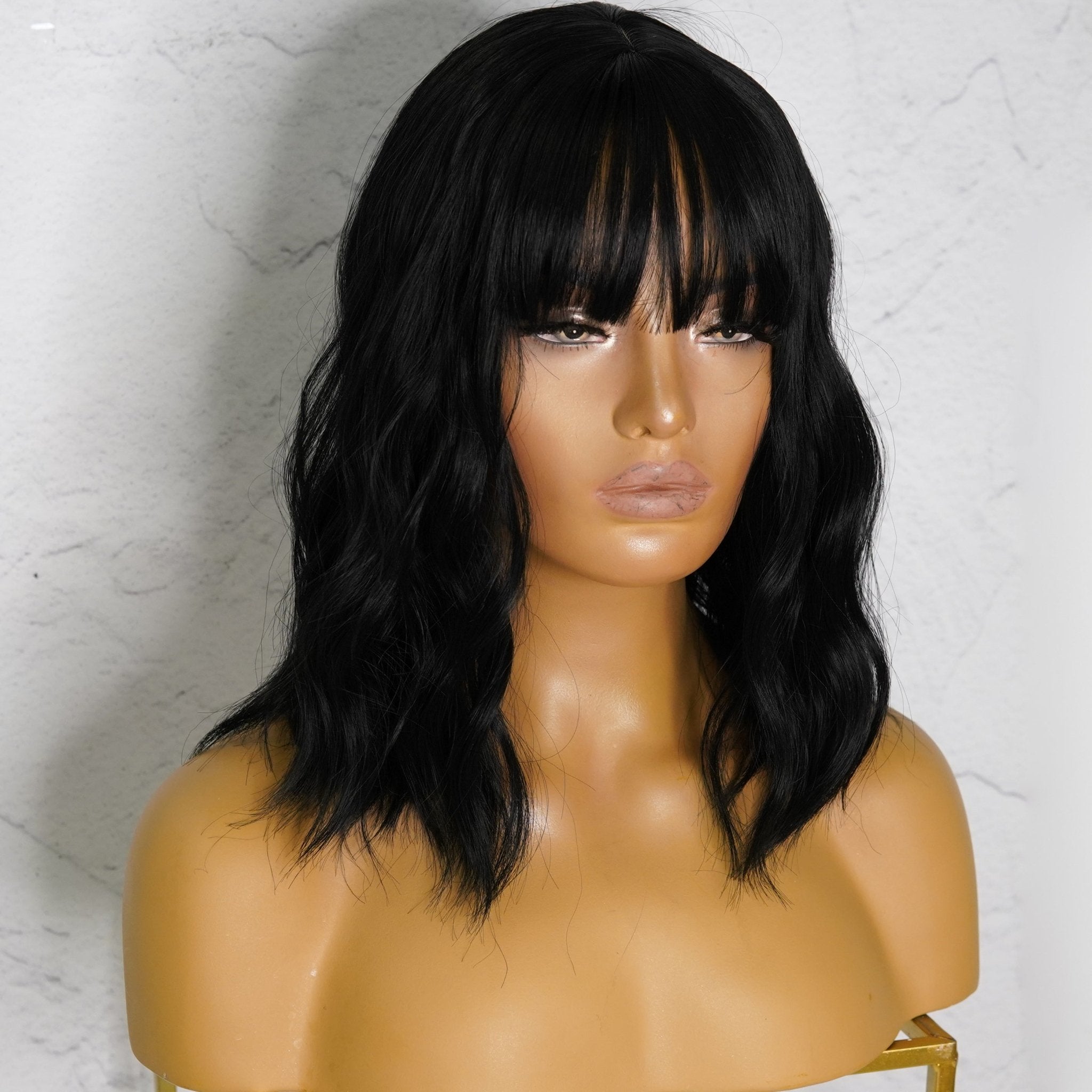HAYLEY Black Bob Fringe Wig - Milk & Honey Wigs