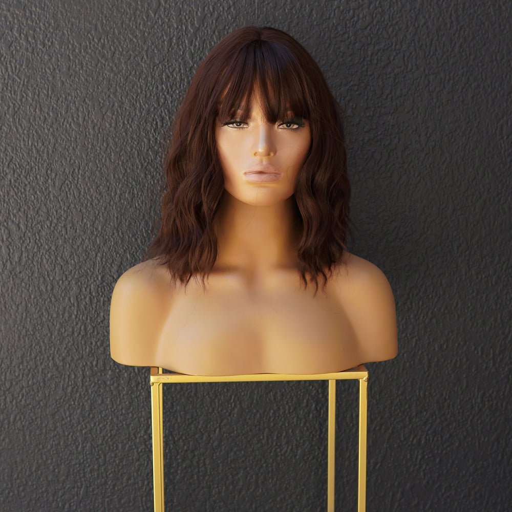 HAYLEY Brown Bob Fringe Wig - Milk & Honey Wigs