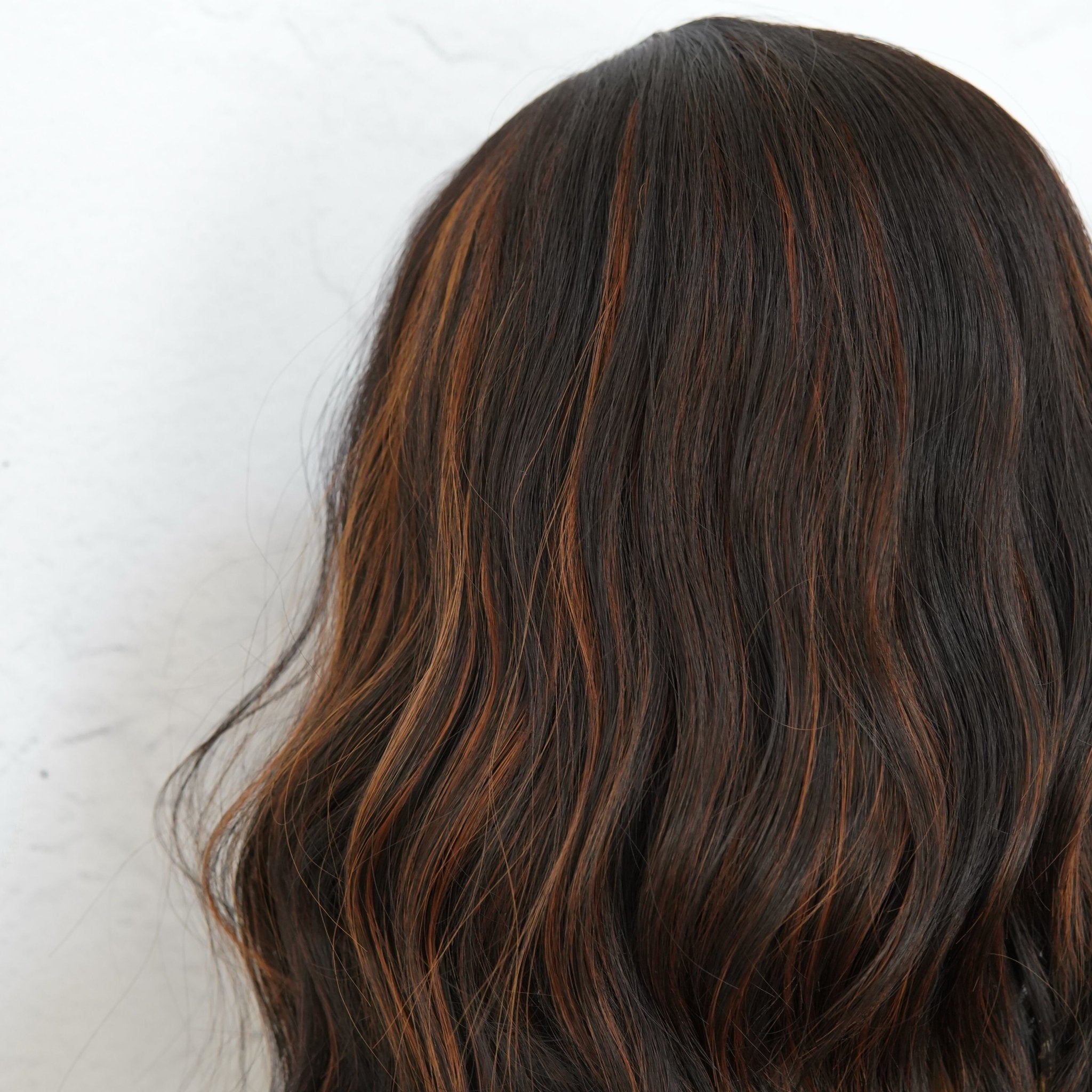 HAYLEY Darkest Brown with Highlights Bob Fringe Wig - Milk & Honey Wigs