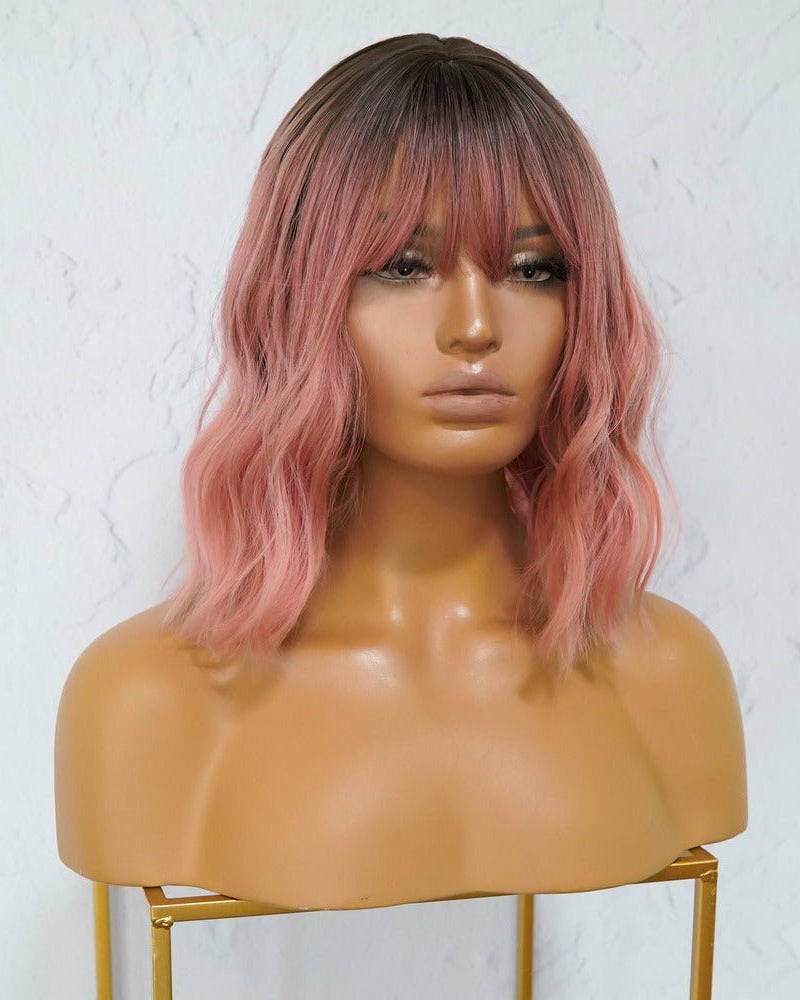 HAYLEY Ombre Pink Bob Fringe Wig - Milk & Honey Wigs