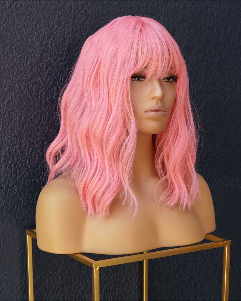 HAYLEY Pink Bob Fringe Wig