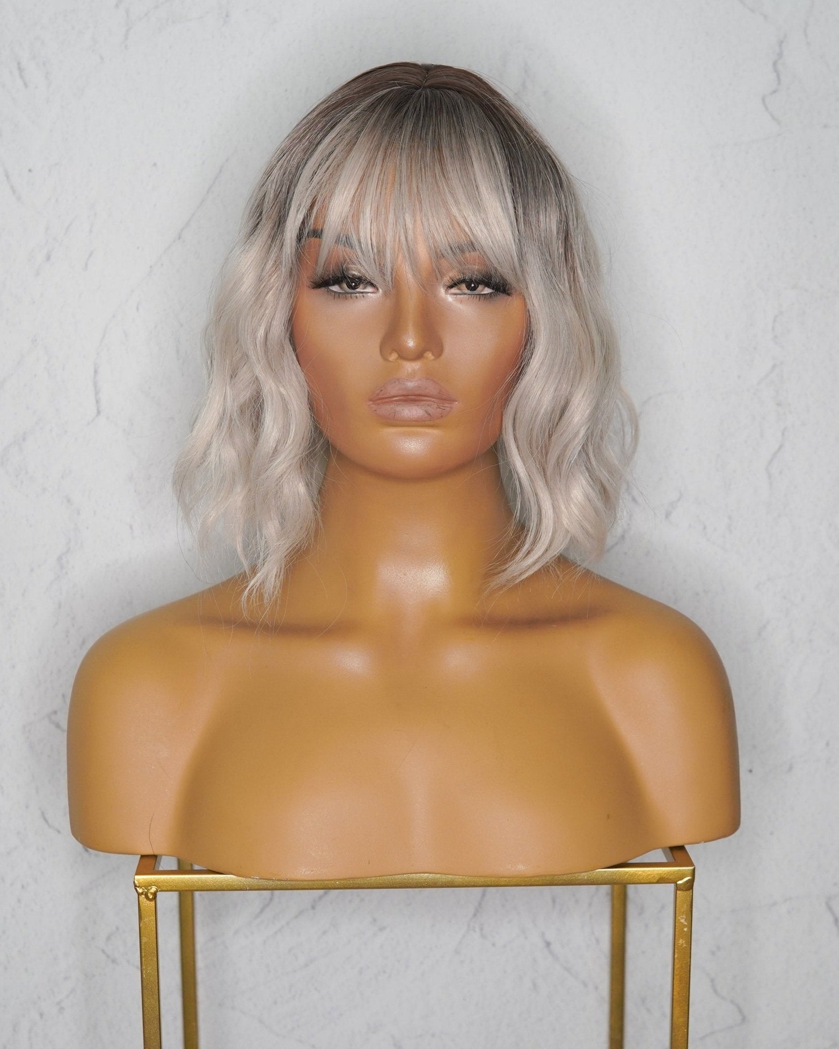 HAYLEY White Ash Blonde Bob Fringe Wig - Milk & Honey Wigs