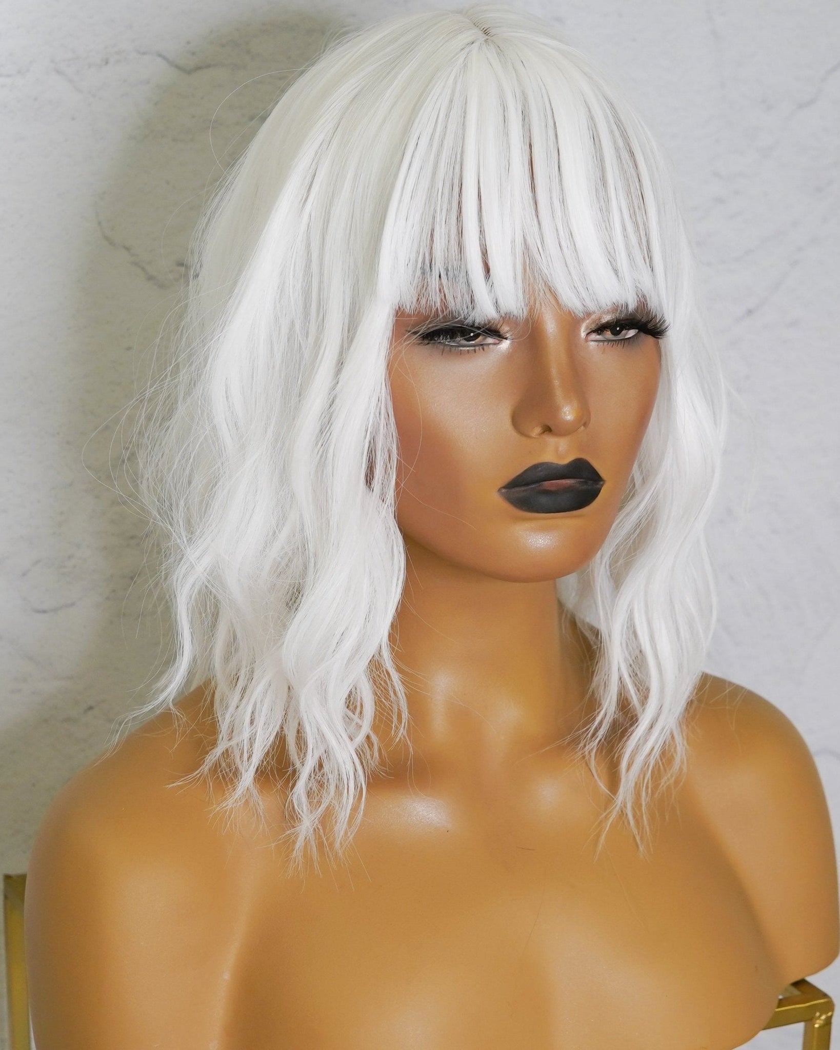 HAYLEY White Bob Fringe Wig - Milk & Honey Wigs