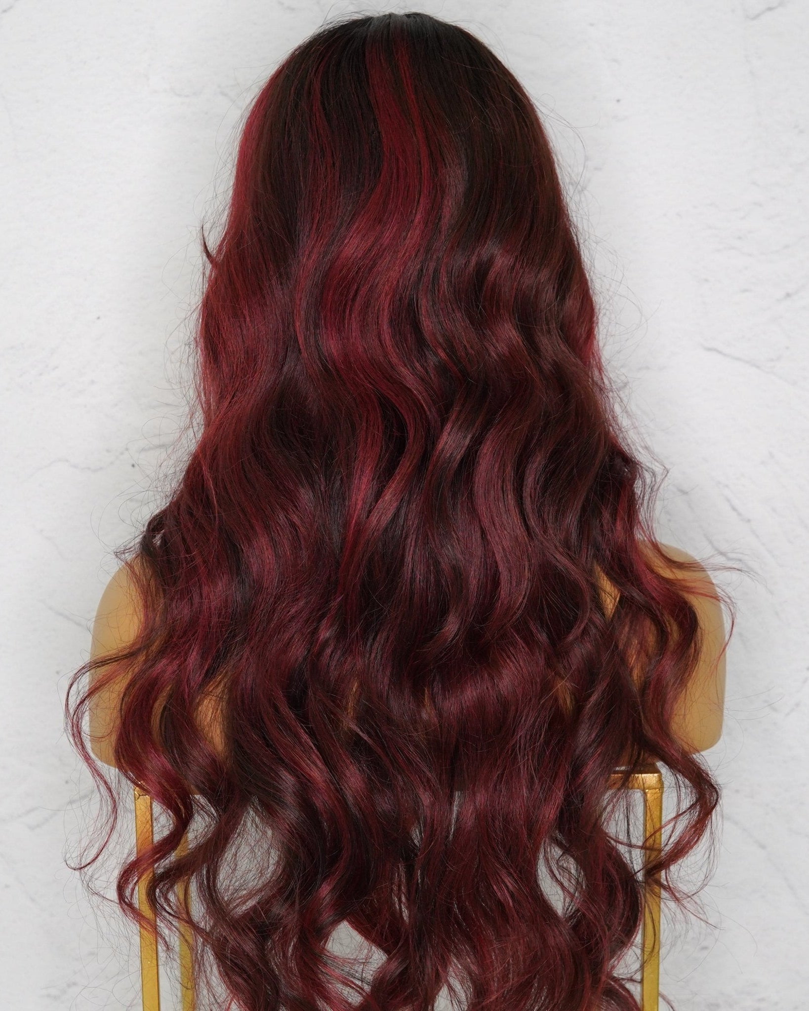 HENLEY Burgundy Lace Fringe Wig - Milk & Honey Wigs