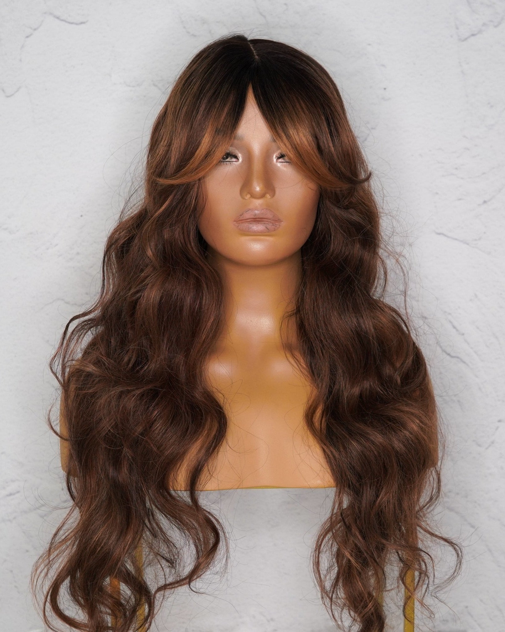 HENLEY Chocolate Brown Lace Fringe Wig - Milk & Honey Wigs