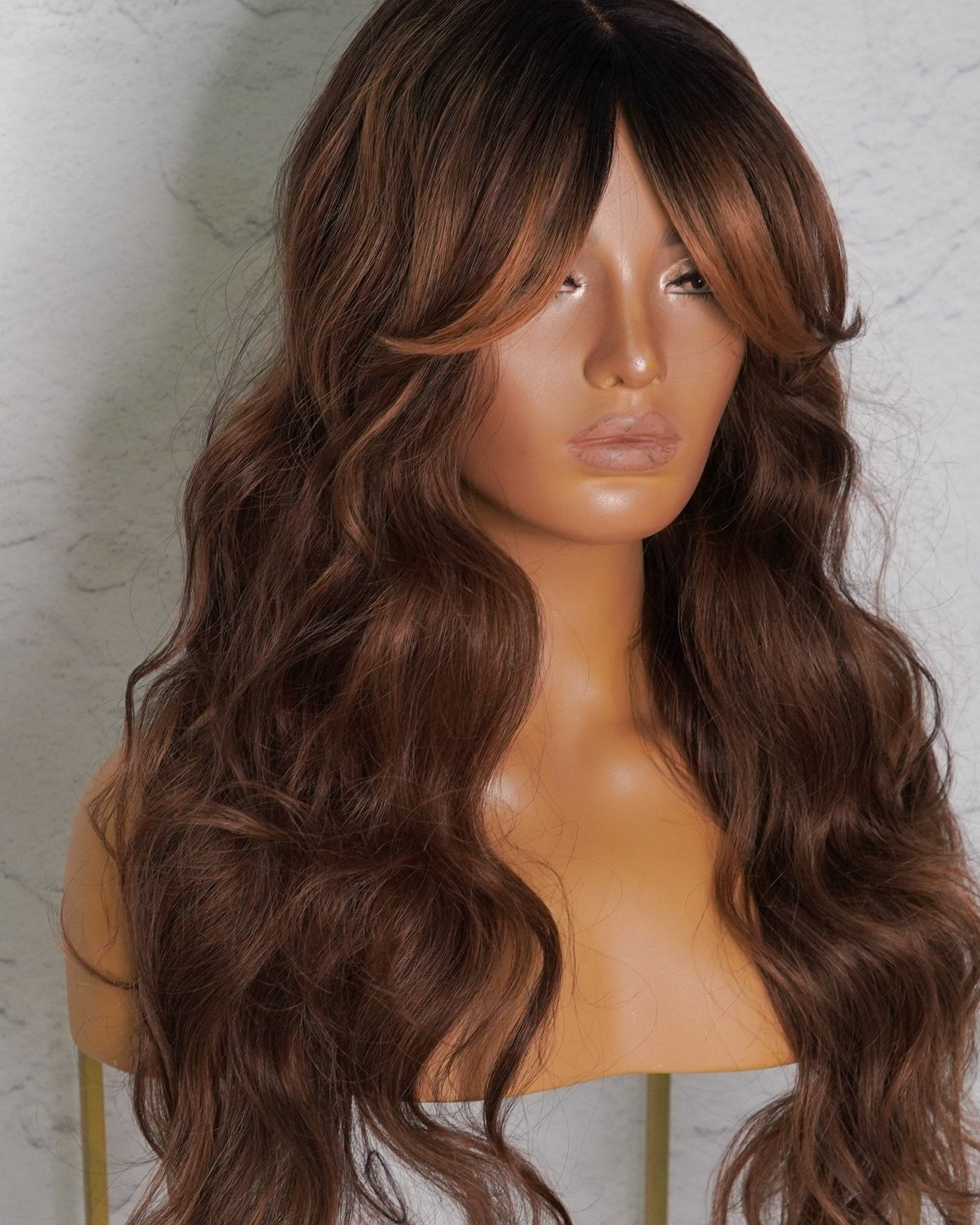 HENLEY Chocolate Brown Lace Fringe Wig - Milk & Honey Wigs