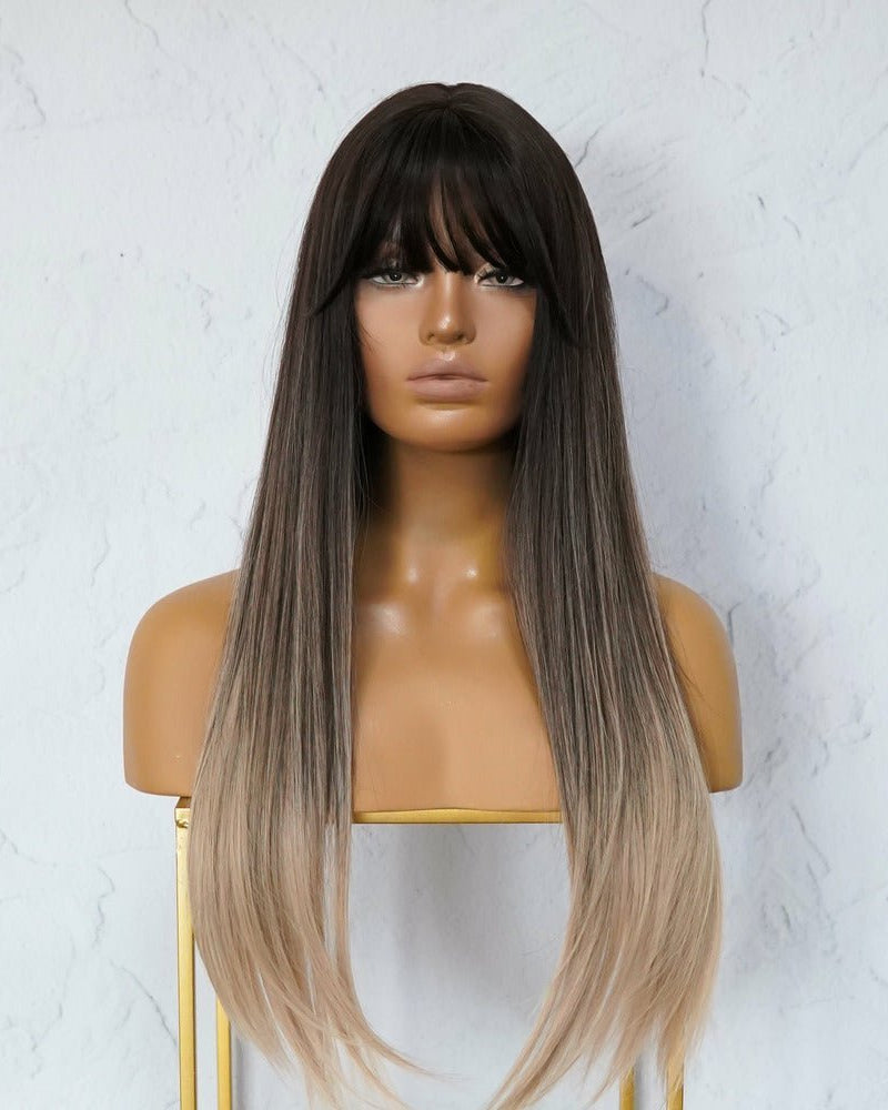 ISHA Brown Ombre Fringe Wig - Milk & Honey Wigs