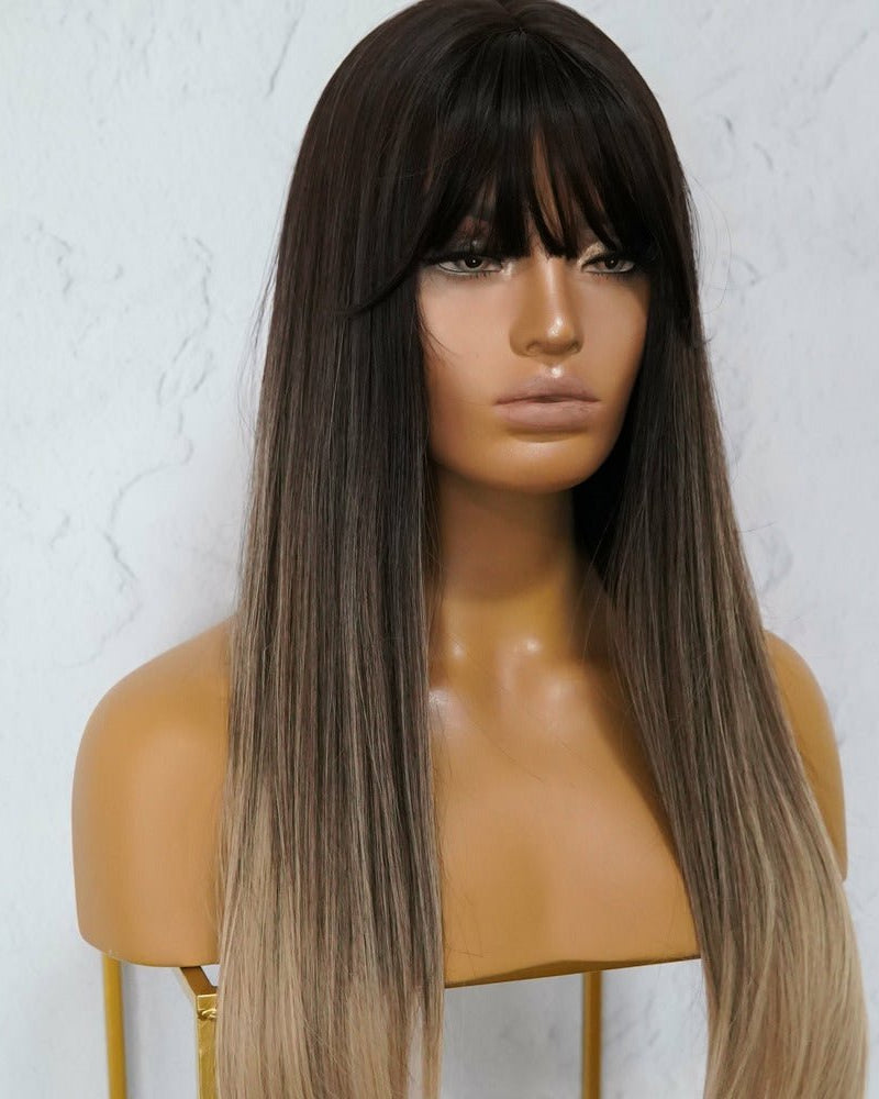 ISHA Brown Ombre Fringe Wig - Milk & Honey Wigs
