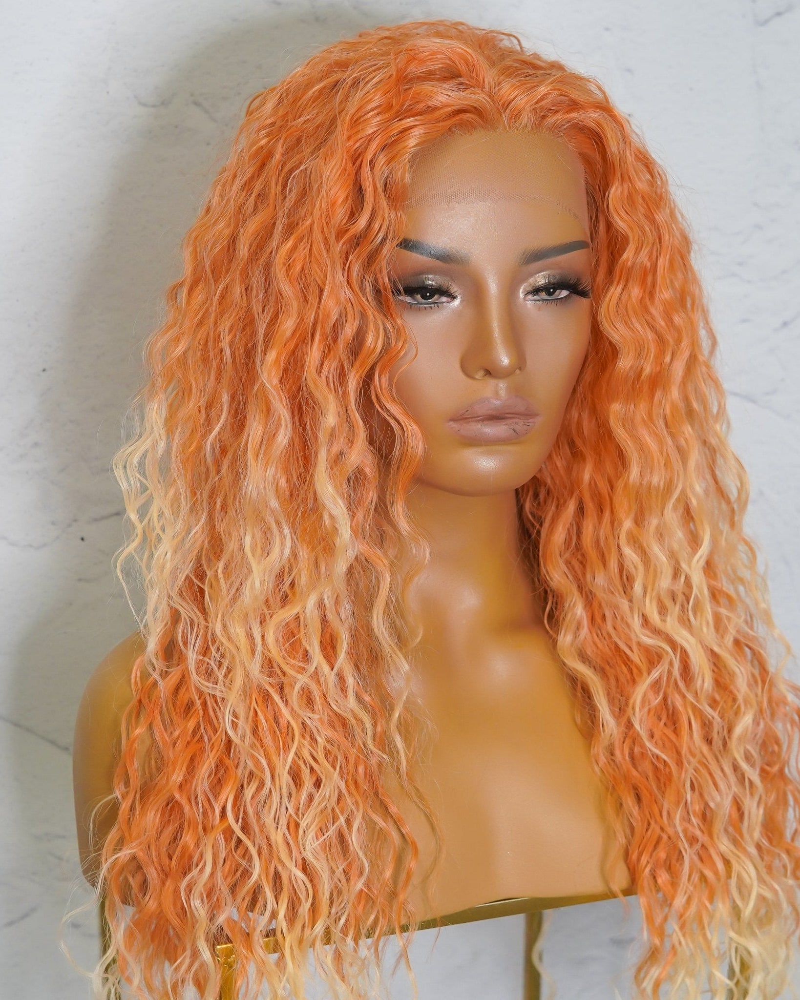 JAGGER Ombré Orange Wavy 24" Lace Front Wig - Milk & Honey Wigs