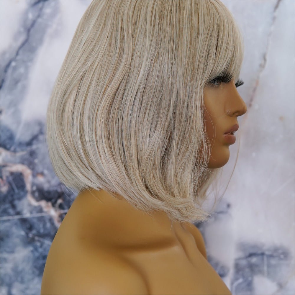 JANET Blonde Bob Fringe Wig - Milk & Honey Wigs