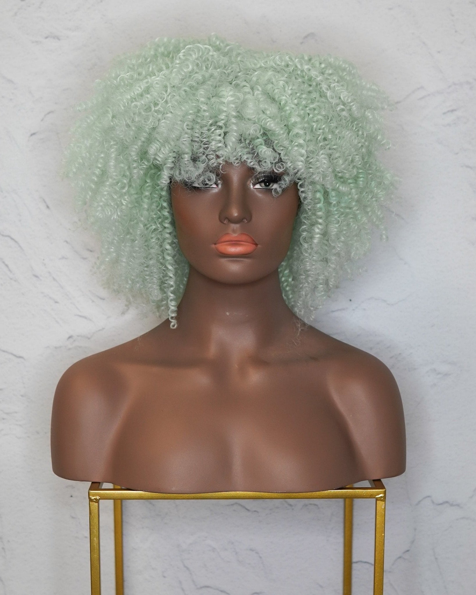 JAYDA Mint Blue Afro Curl Wig - Milk & Honey Wigs