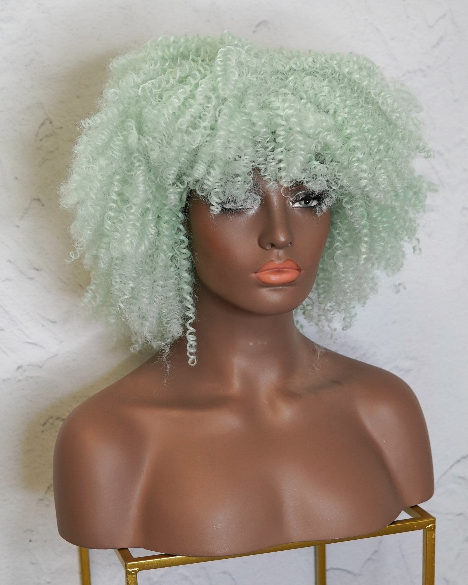 JAYDA Mint Blue Afro Curl Wig - Milk & Honey Wigs