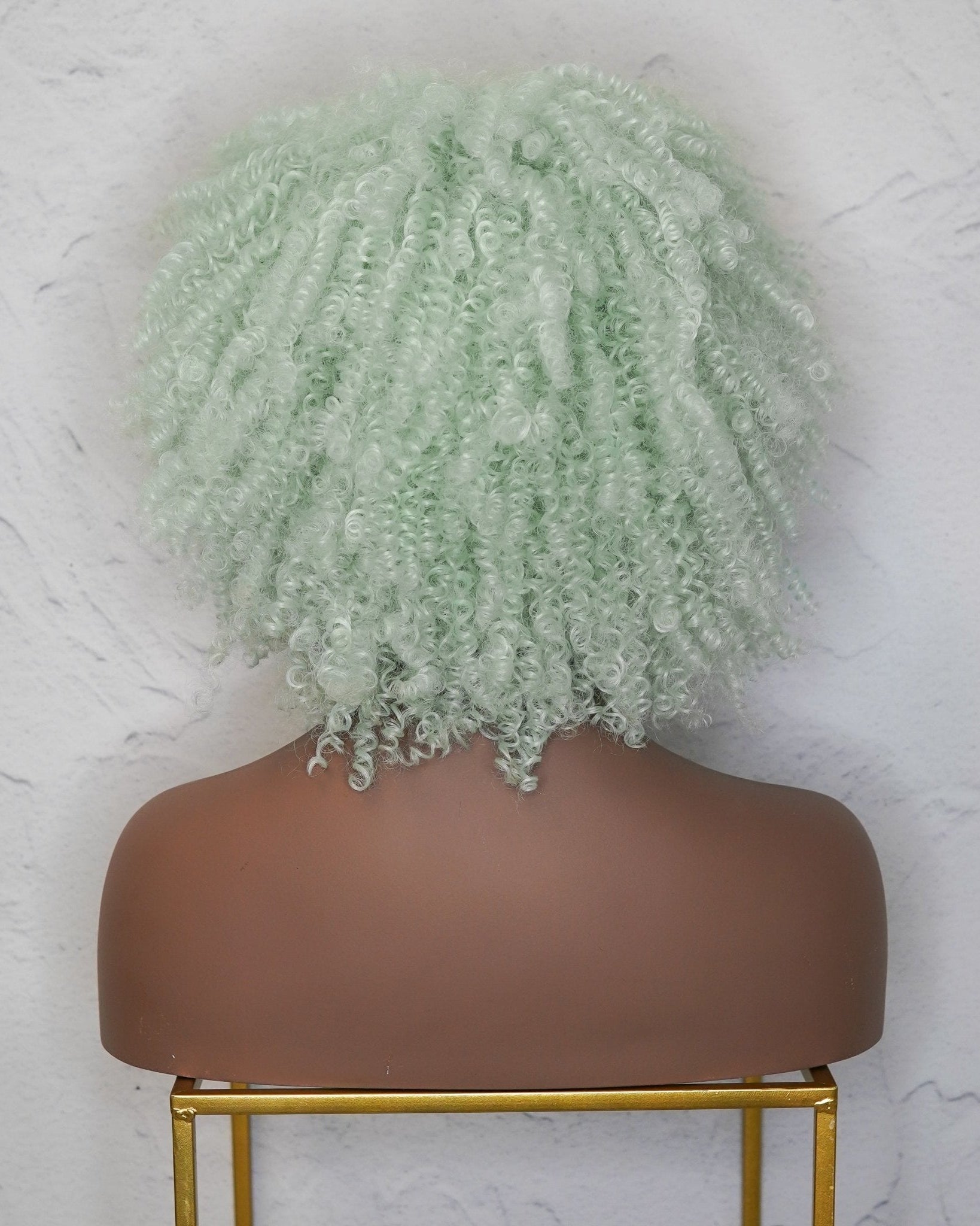 JAYDA Mint Blue Afro Curl Wig - Milk & Honey Wigs