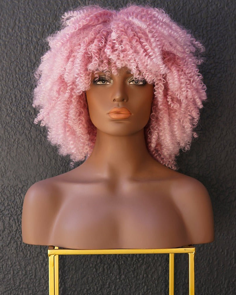 JAYDA Pink Afro Curl Wig - Milk & Honey Wigs