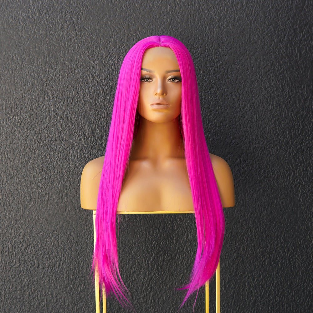 JENNER Hot Fuchsia Pink Hair 24 Inch Long Lace Front Wig | Milk & Honey