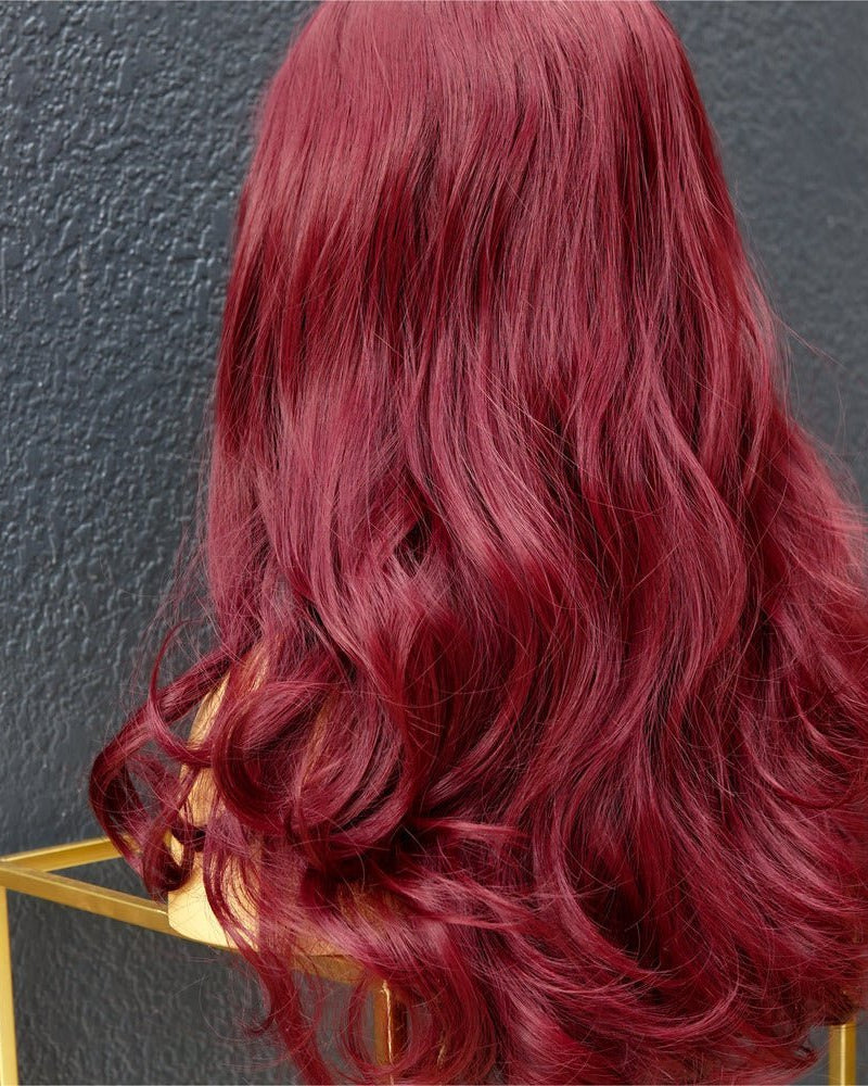 JESSICA Burgundy Fringe Wig - Milk & Honey Wigs