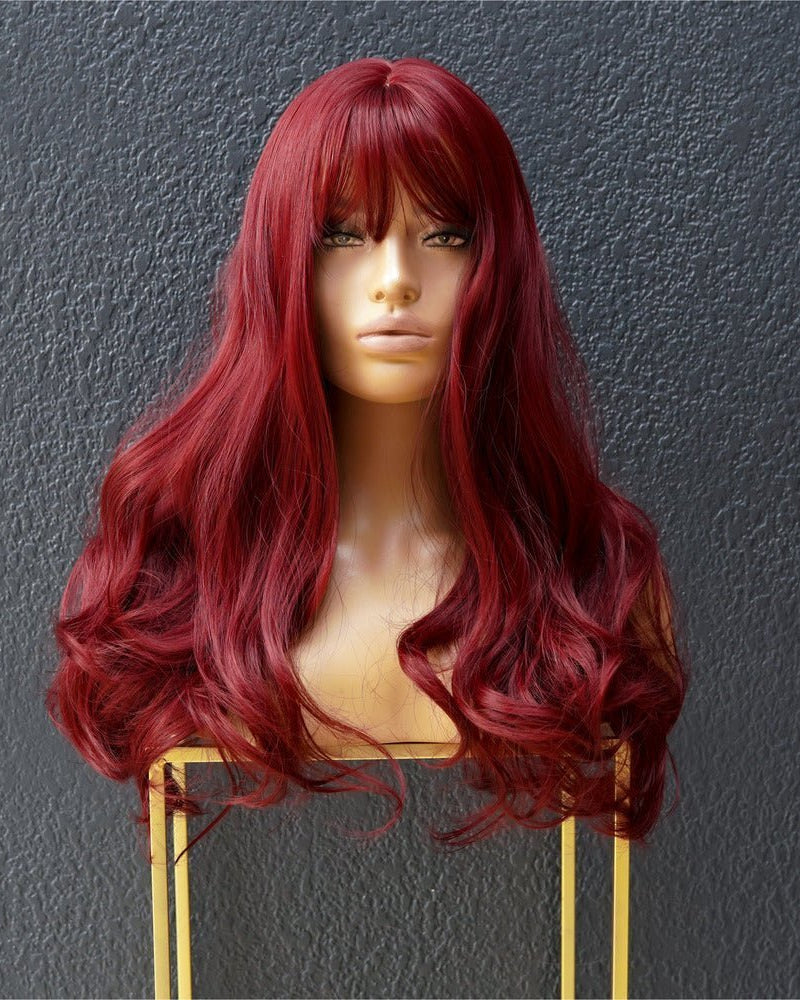 JESSICA Burgundy Fringe Wig - Milk & Honey Wigs