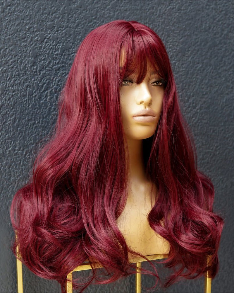 JESSICA Burgundy Fringe Wig - Milk & Honey Wigs