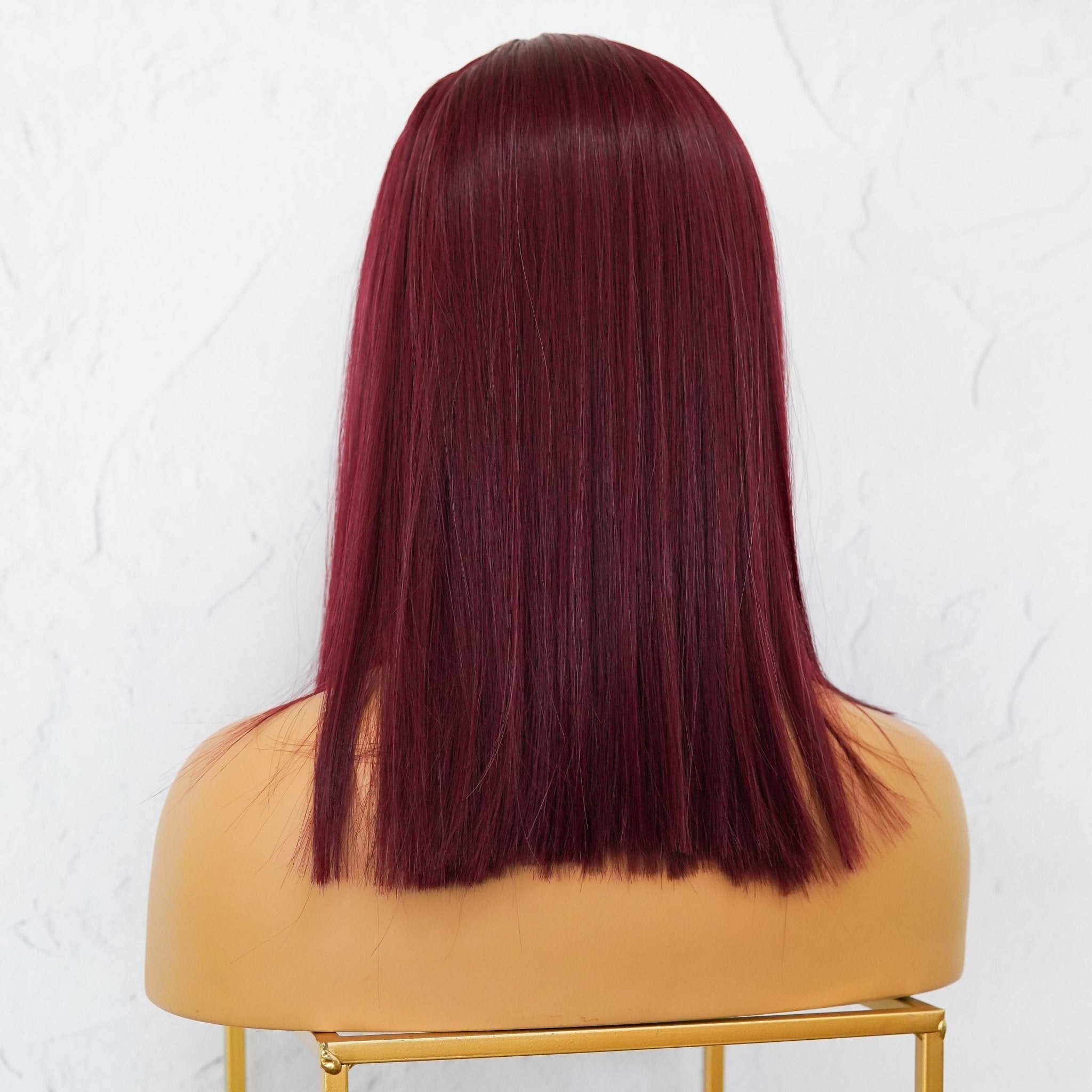 JOLIE - Burgundy - Fringe Wig | Red, 14 Inch, Fringe, Synthetic Hair | Milk & Honey Wigs