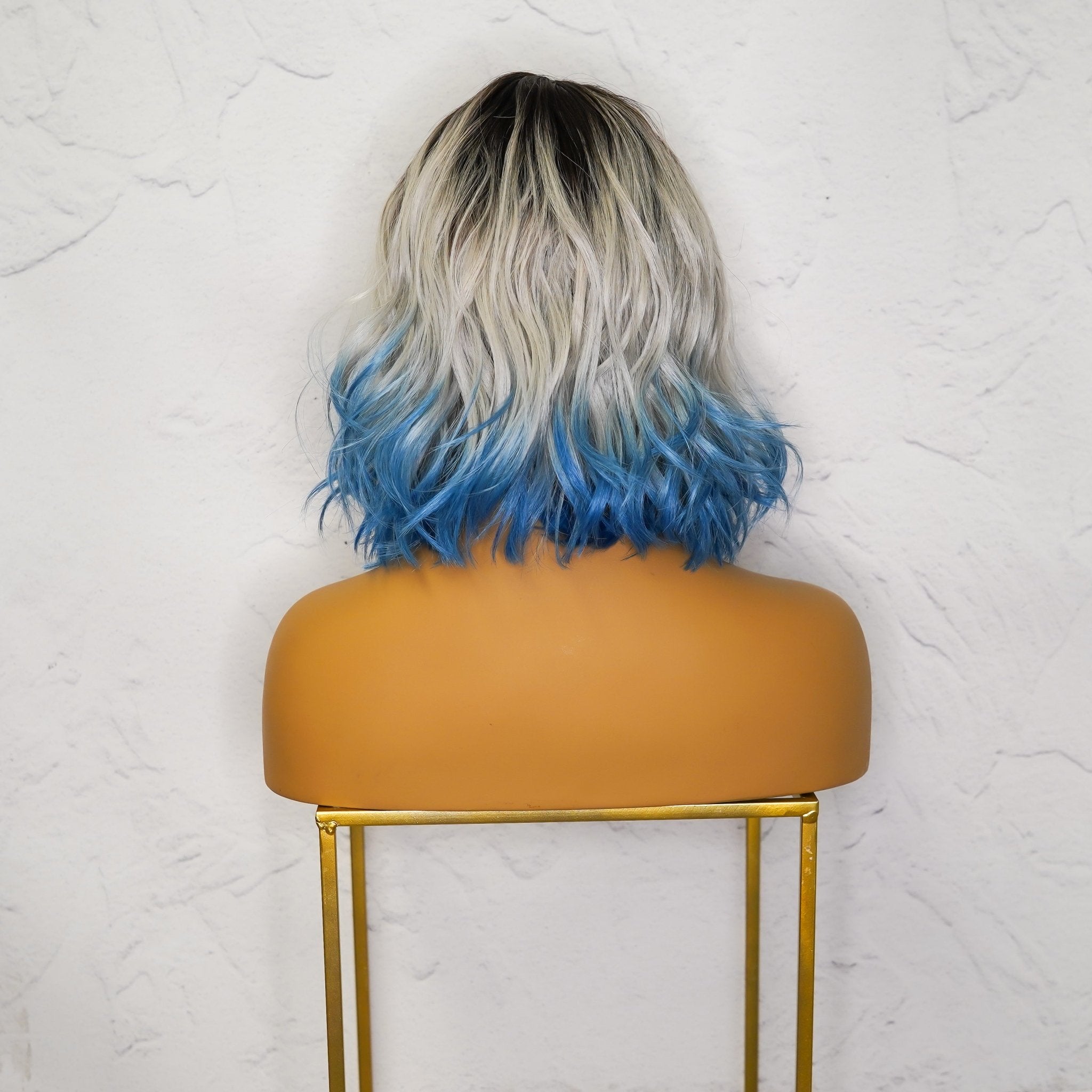 JORDAN Ombre Blue Bob Fringe Wig - Milk & Honey Wigs