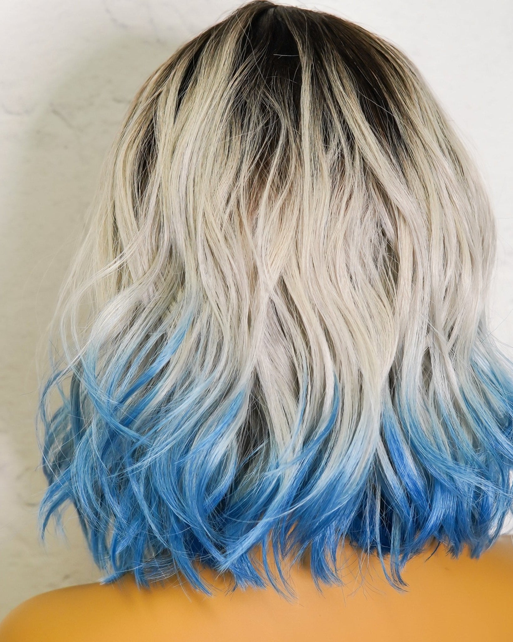 JORDAN Ombre Blue Bob Fringe Wig - Milk & Honey Wigs