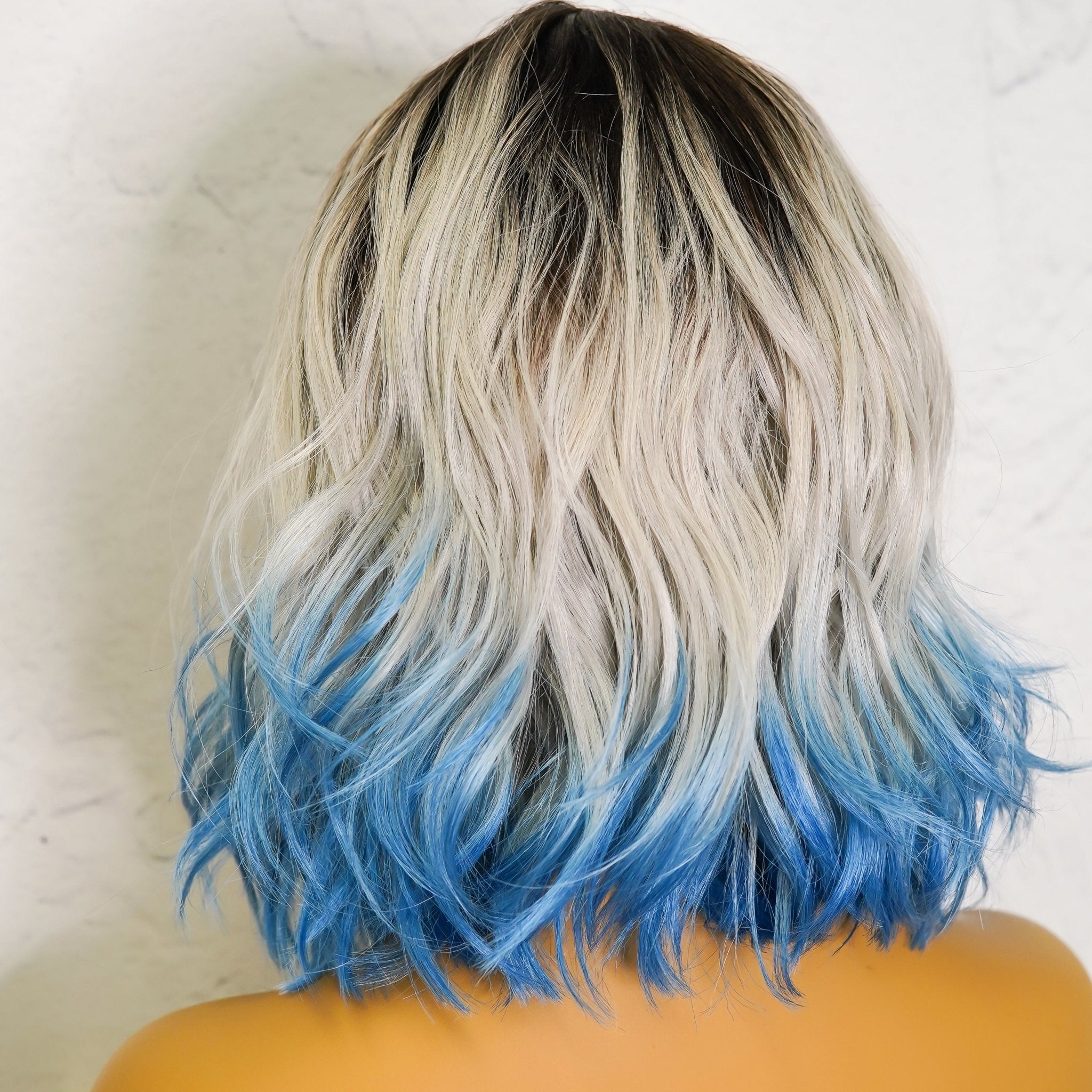 JORDAN Ombre Blue Bob Fringe Wig - Milk & Honey Wigs