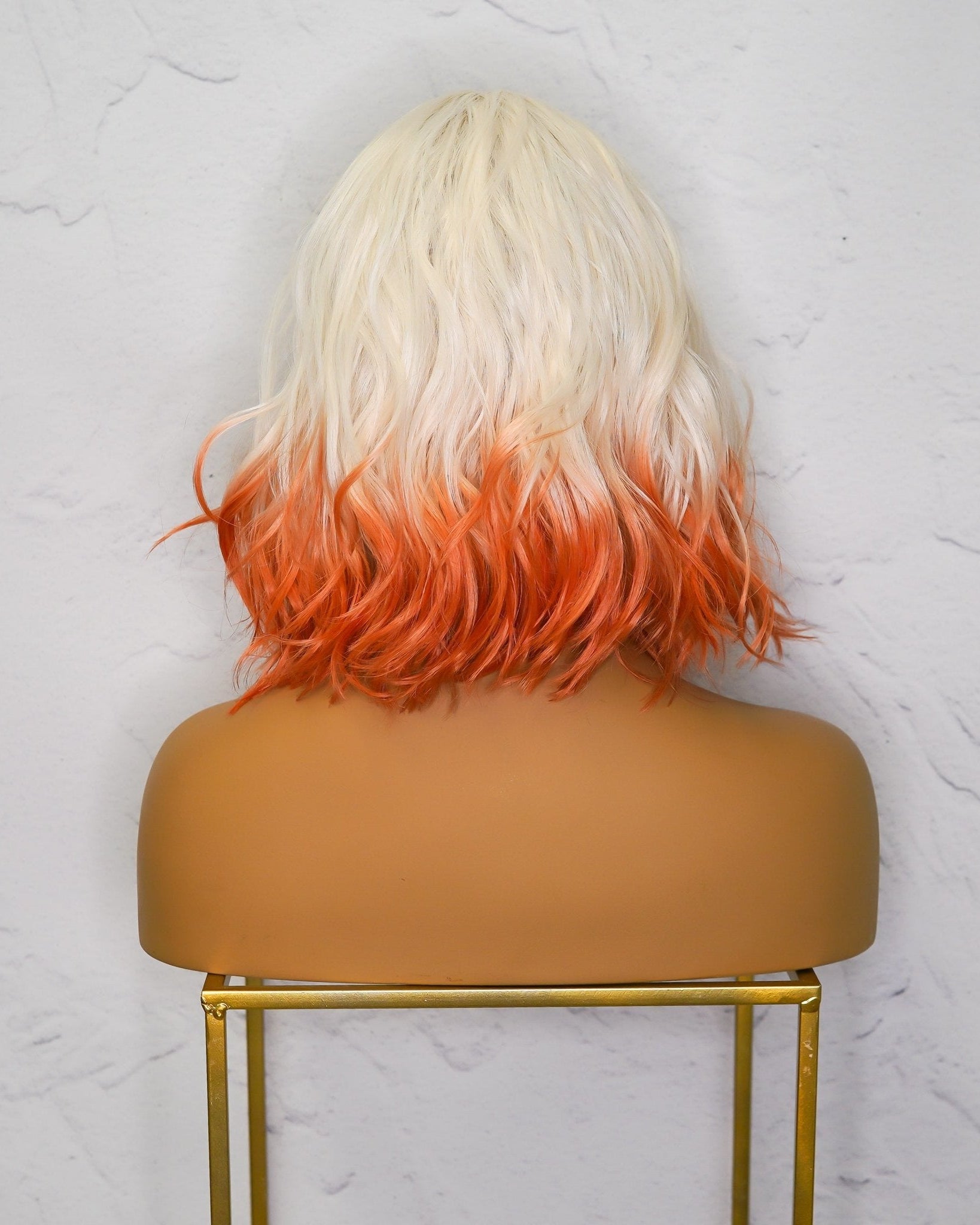JORDAN Ombre Orange Bob Fringe Wig - Milk & Honey Wigs