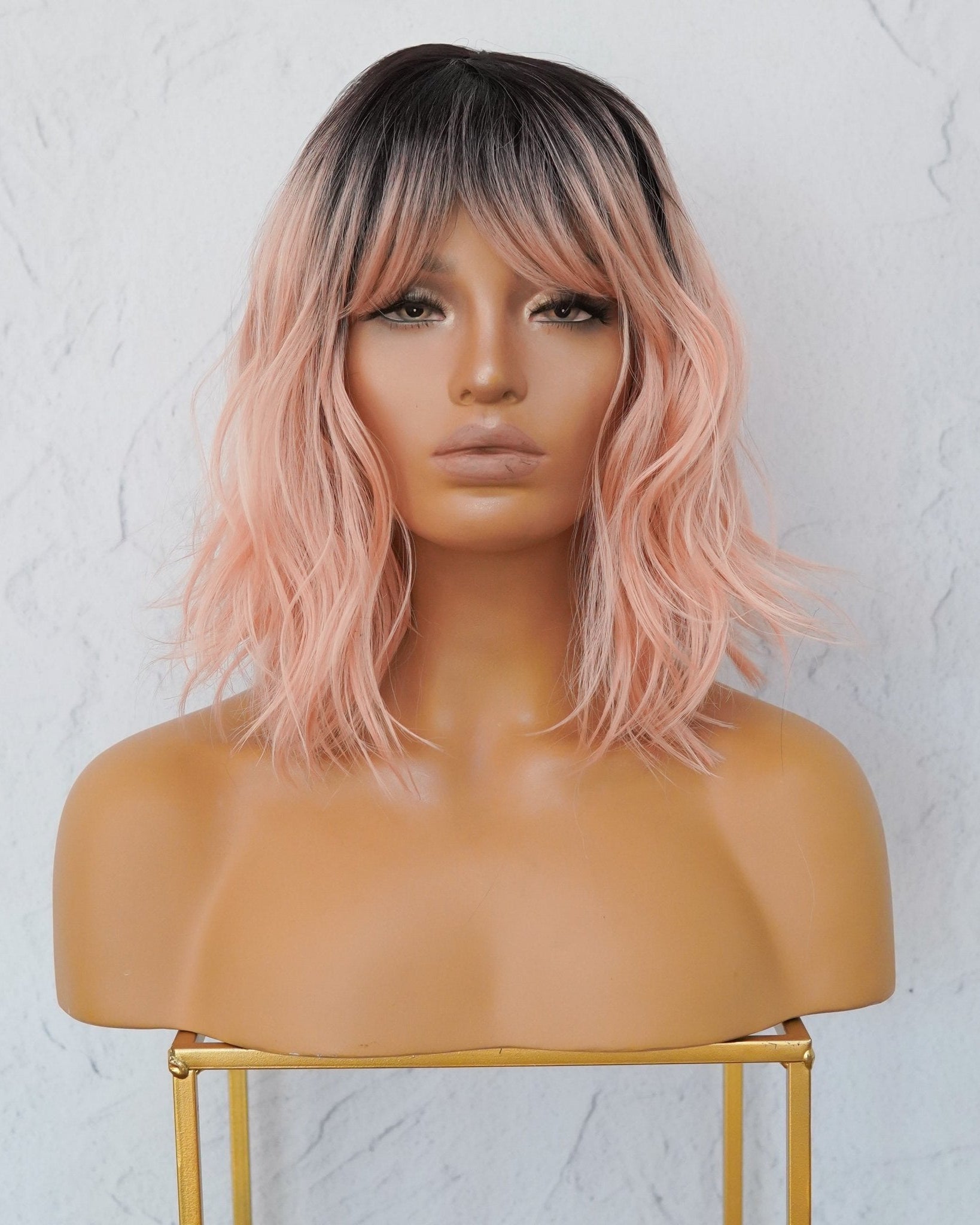 JORDAN Ombre Pink Bob Fringe Wig - Milk & Honey Wigs