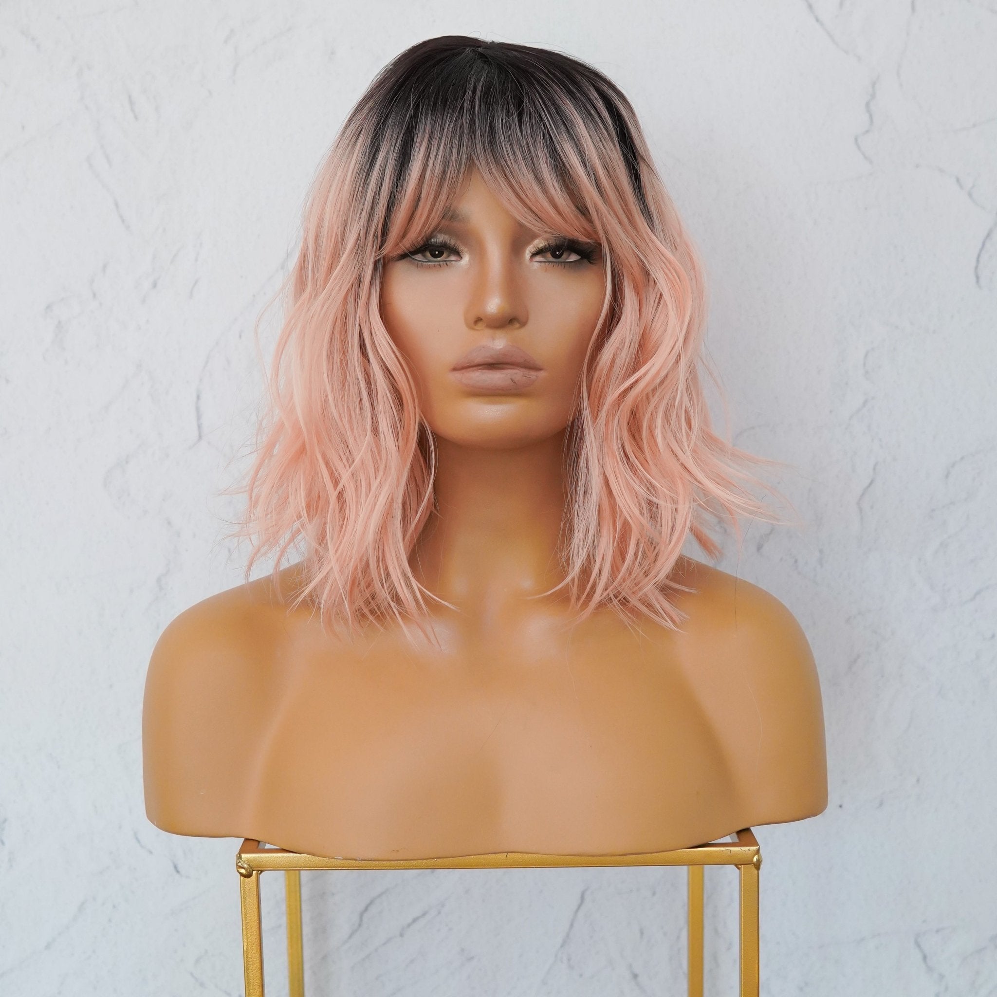 JORDAN Ombre Pink Bob Fringe Wig - Milk & Honey Wigs