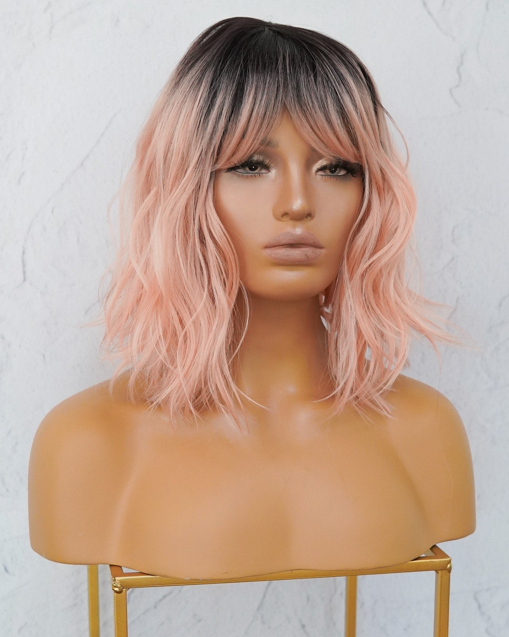 JORDAN Ombre Pink Bob Fringe Wig - Milk & Honey Wigs