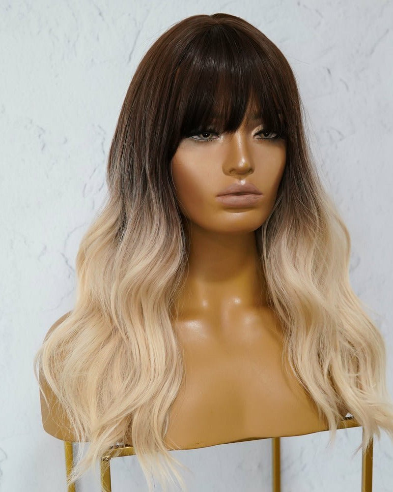 KARLEE Brown Ombre Fringe Wig - Milk & Honey Wigs